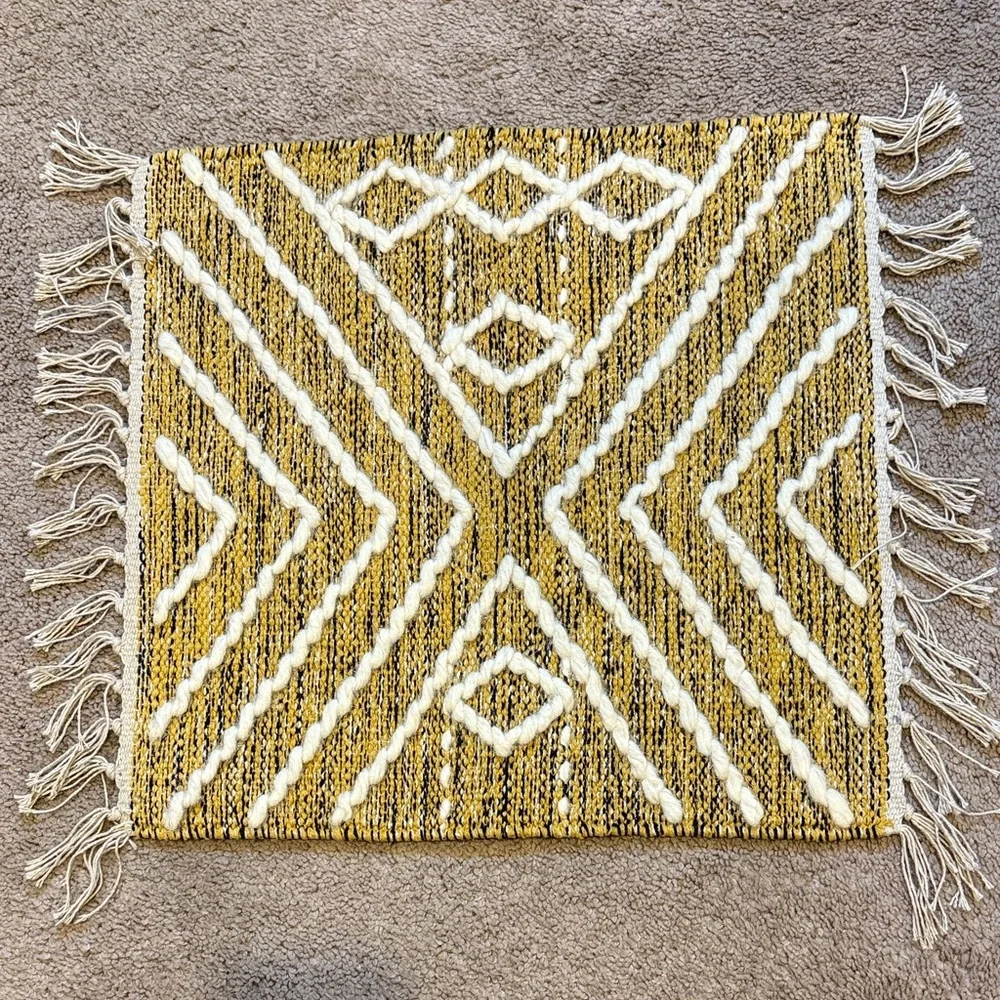 New Surya Chevron Pattern Neutral Colors Bohemian Tribal Fabric Wall Art Decor